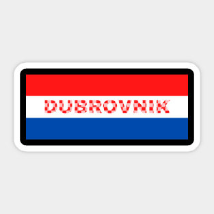 Dubrovnik City in Croatia Flag Colors Stripes Sticker